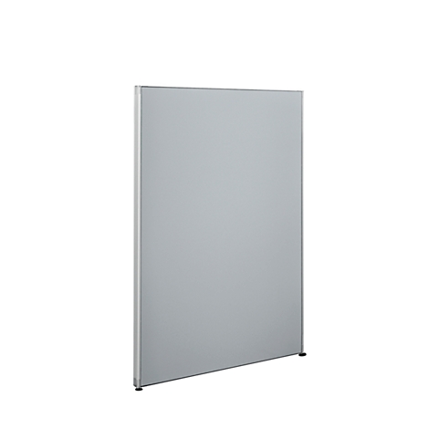 Grey rectangular partition with narrow silver frame, slightly tilted backwards. On a bright background.