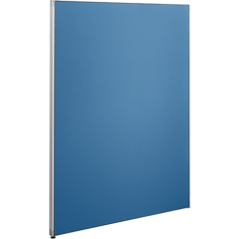 Blue, rectangular wall element with silver frame.
