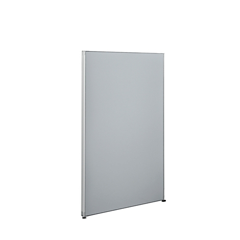 Gray rectangular partition with a silver frame, standing against a white background.