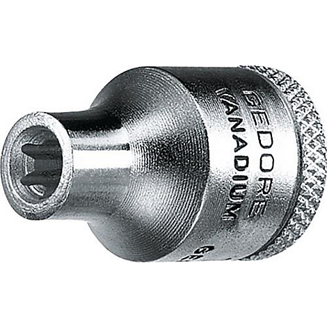 Close-up van een zilveren sleutel met de opdruk "GEDORE VANADIUM".