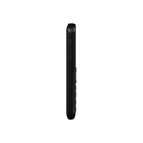 Smartphone noir de profil. Bouton d'alimentation et boutons de volume visibles.