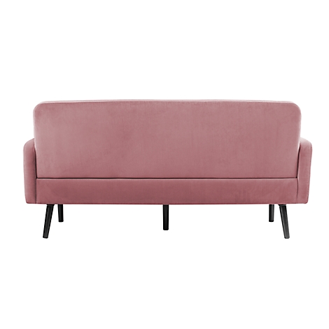 Roze bank. Zwarte poten. Gevoerde rug.