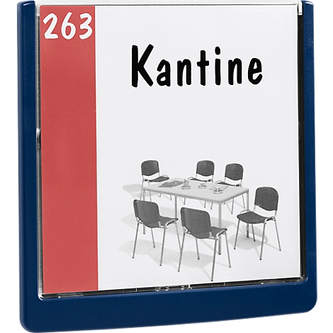 Sign saying "Kantine", with a drawing of tables and chairs. Corner has 263.