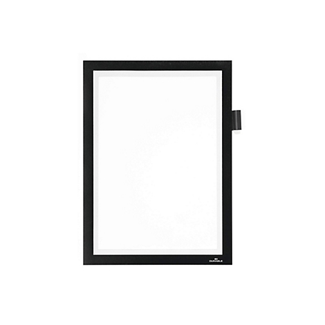 Schwarzer Rahmen mit weißer Fläche, an der Seite ein schwarzer Clip. Unten rechts steht „DURABLE“.