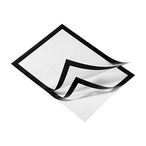 Zwei quadratische, weiße Blätter mit schwarzen Rändern, die sich überlappen.