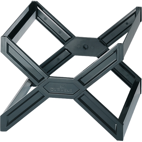 Black bottle holder with crossed struts and the inscription 'CURVEL'.