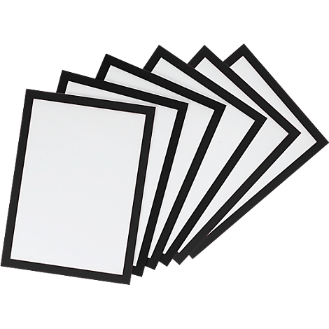 Several black frames with white backgrounds, arranged overlapping.