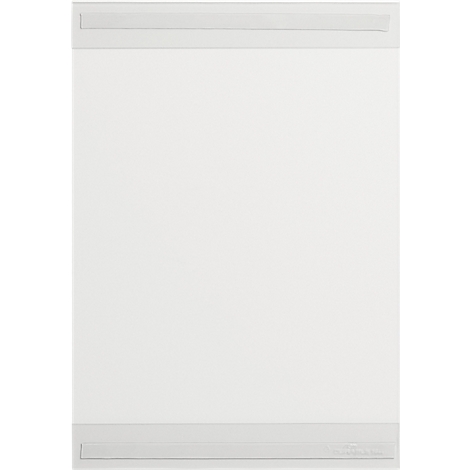 Durable Infohalter rPET, A4 Hochformat, selbstklebend durch 2 rückseitige Klebestreifen, Recycling-PET, transparent, 5 Stück