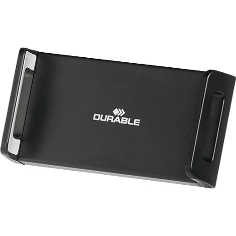 Black tablet holder, brand name DURABLE.