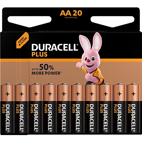 DURACELLÂ® Batterien Plus, Mignon AA, 1,5 V, 20 StÃ¼ck