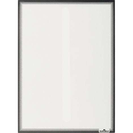 Duurzame documentenhoes, A4 staand en liggend formaat, speciaal voor gebogen glazen oppervlakken, statisch hechtend, UV-bestendig, PVC/PET, antracietgrijs, 5 stuks