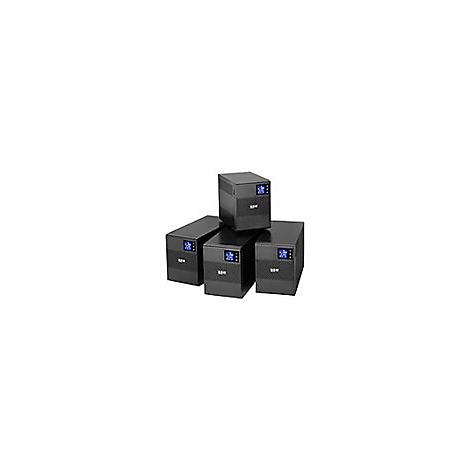 Onduleurs noir-gris avec écran bleu, sur fond blanc.