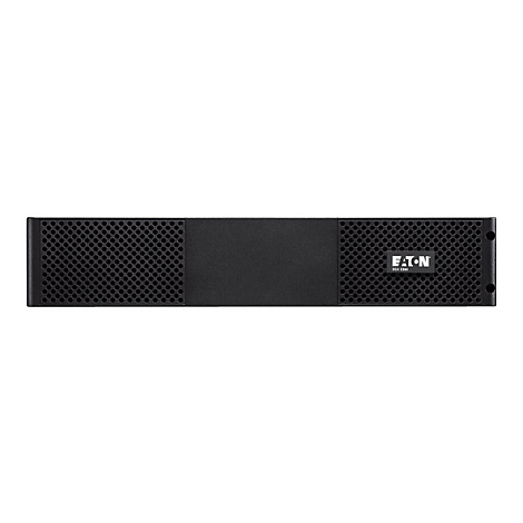 Ein schwarzes Rack-GerÃ¤t mit LÃ¼ftungsschlitzen und Eaton-Logo.