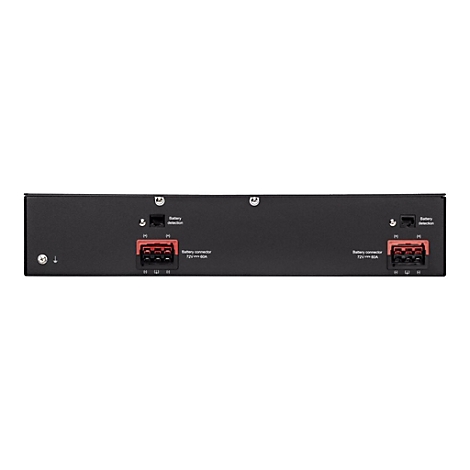Appareil Ã©lectronique noir avec connecteurs rouges et l'inscription Battery connector.