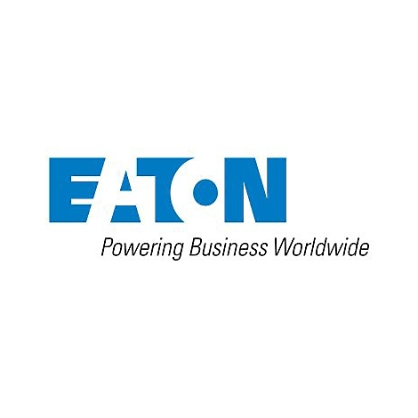 Blaues Eaton-Logo mit Schriftzug "Powering Business Worldwide".