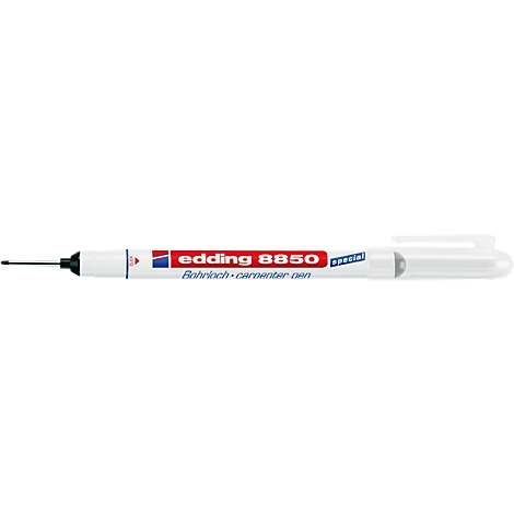 White edding marker with a red stripe and the text "edding 8850".
