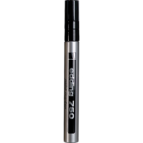 Zilveren Edding 750 lakmarker met zwarte dop.
