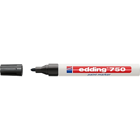 Edding 750 lakmarker zwart (2 - 4 mm rond) Edding