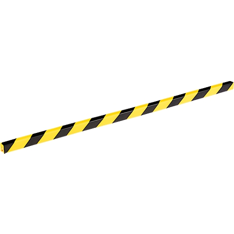 Yellow and black striped warning bar.