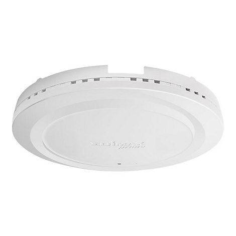 Ein weiÃŸer, runder Access Point mit eingraviertem Schriftzug seriÃ¶se prime.