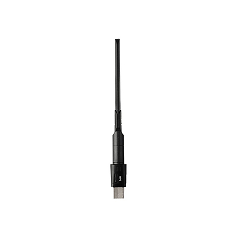 Schwarze WLAN-Antenne mit seitlichem WPS-Beschriftung auf weißem Hintergrund.