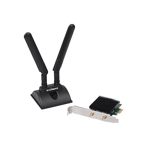 Drahtloser Netzwerkadapter mit Antennen und KÃ¼hler auf weiÃŸem Hintergrund.