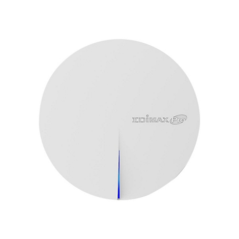 Runder, weiÃŸer WLAN-Access-Point mit Edimax Pro-Logo und blau leuchtender Linie.