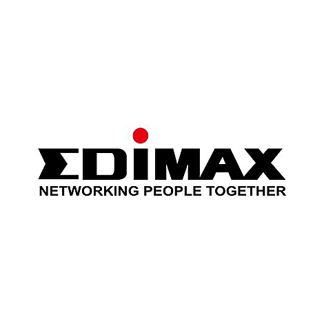 Edimax Logo mit dem Slogan Networking People Together auf weißem Hintergrund.