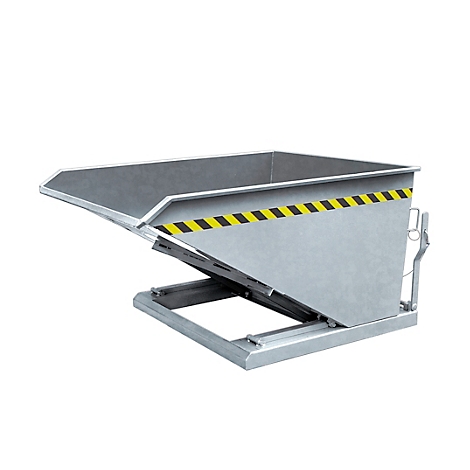Eichinger-Industrie Kippbehälter, niedrige Bauhöhe, 400 l, bis 1500 kg, Scheren-Kipp-Mechanismus, Stahl, feuerverzinkt