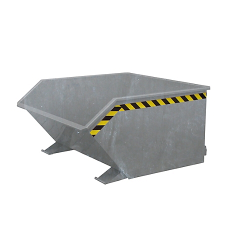 Eichinger-Industrie Kippbehälter, niedrige Bauhöhe, 500 l, bis 1500 kg, Einfahrttaschen, Kettensicherung, Stahl, feuerverzinkt