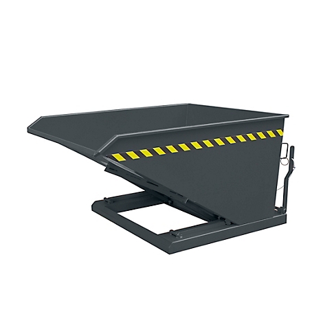 Eichinger-Industrie Kippbehälter, niedrige Bauhöhe, 750 l, bis 1500 kg, Scheren-Kipp-Mechanismus, Stahl, anthrazitgrau RAL 7016