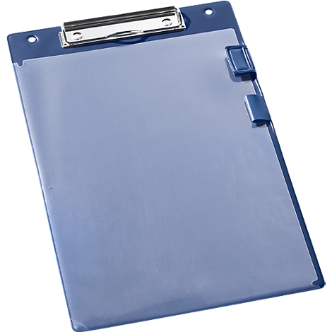 Light blue clipboard with metallic clamp.