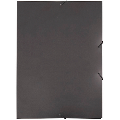 Dark grey folder with rubber bands.