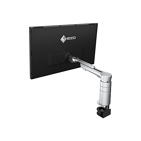 Moniteur noir sur support argenté; logo 'EIZO'.