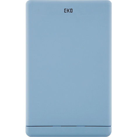 Hellblaue Waage mit der Aufschrift EKO.