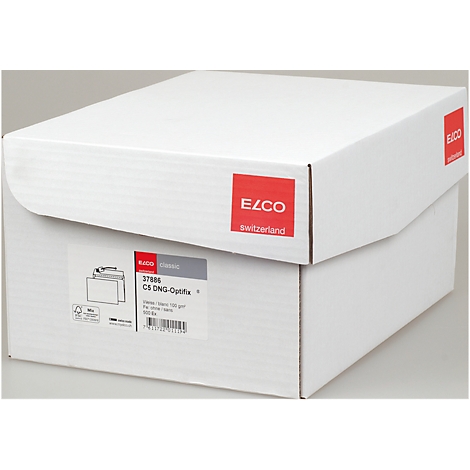 White paper box with red ELCO Switzerland logo.