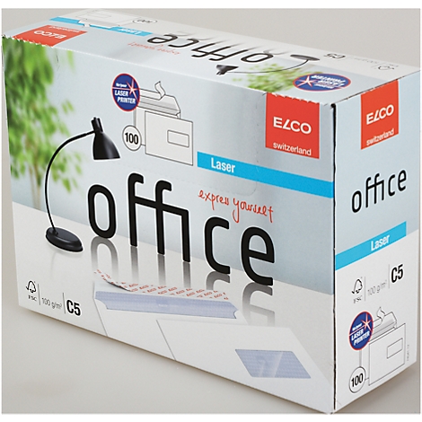 Box of ELCO Office envelopes. Printed with office design, laser printer and 100 envelopes.