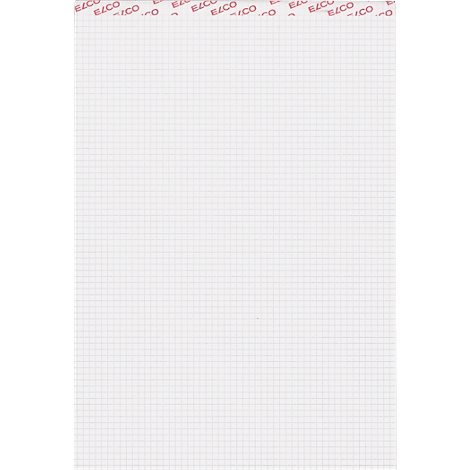 White paper with red labeled ELCO bands at the top edge. The paper has a fine checkered pattern.