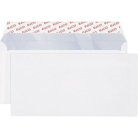 A white envelope with an open edge, lined with ELCO lettering inside.