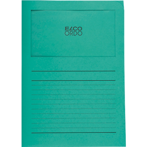 Green folder with lines and the logo "ELCO ORDO".
