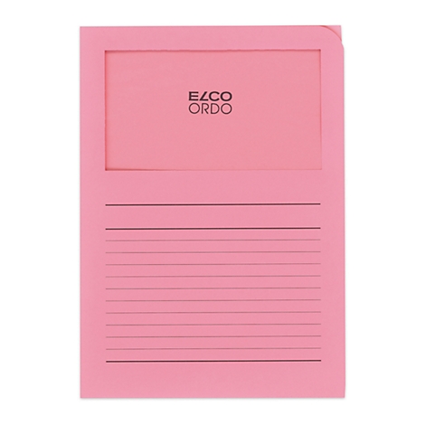 Pink folder with lines. The "ELCO ORDO" logo is at the top.