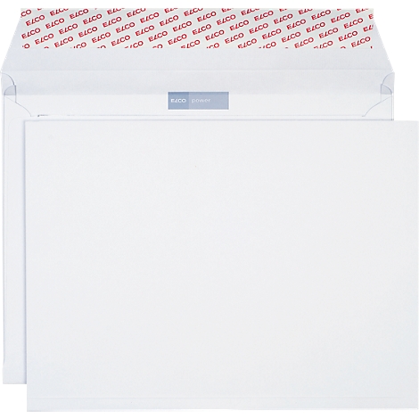 A white envelope, open, with a sheet of paper. The envelope says "EICO".