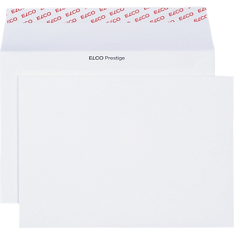 White envelopes, ELCO Prestige lettering. Inside is a red strip with the inscription ELCO.