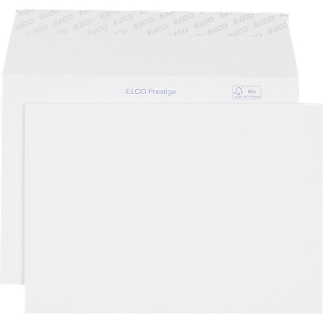 White paper lies next to an envelope. Both bear the lettering ELCO Prestige.