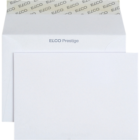A white envelope with a sheet of paper inside. The envelope reads "ELCO Prestige". The envelope is partially open.