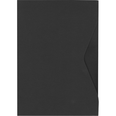 Dark gray envelope with rounded edge. The paper has a fine texture. Right side lighter.