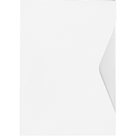 White envelope in cutout with rounded corner.