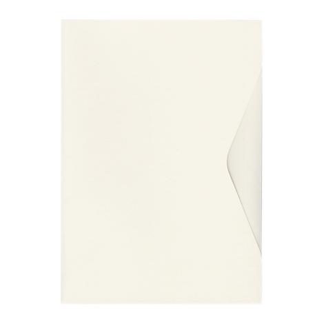 Beige envelope on white background, corner folded.