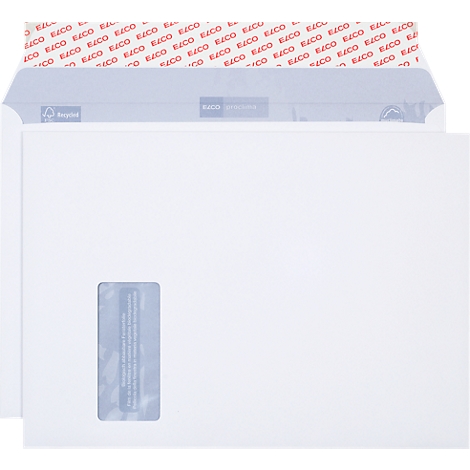 A white envelope with a window. In the background a second envelope. Red lettering at the top, window with text at the bottom.