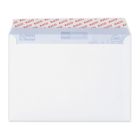 White envelope with red lettering "EZCO" on the closure.